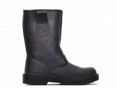 High quality leather work boots steel toe cap, no lace leather safety boots work