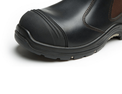High Ankle leather Mens rubber Anti Sli safety boots steel toe for workers