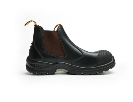 High Ankle leather Mens rubber Anti Sli safety boots steel toe for workers